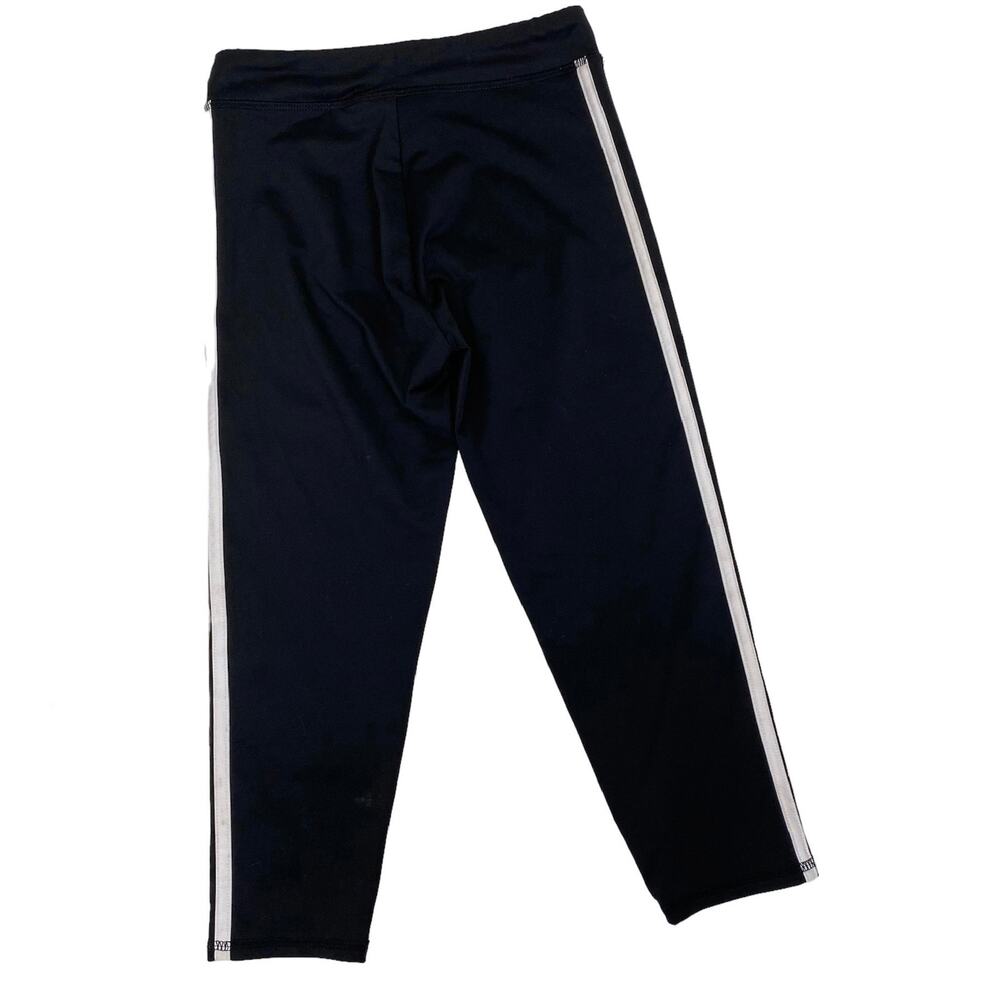 Adidas Super Star Leggings Tight Black White Running Stripe Girls Medium 10/12 - Picture 2 of 8